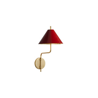 Fabric Lampshade Brass Curved Wall Lamp