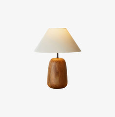 Grooved Country Wood Table Lamp