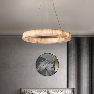 Triple Ring Alabaster Pendant Light