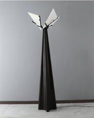 Abstract Black and Alabaster Floor Light