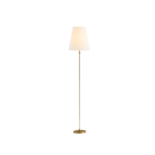 Minimalist Brass Floor Lamp with Fabric Shade