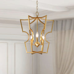 Rustic gold lantern chandelier