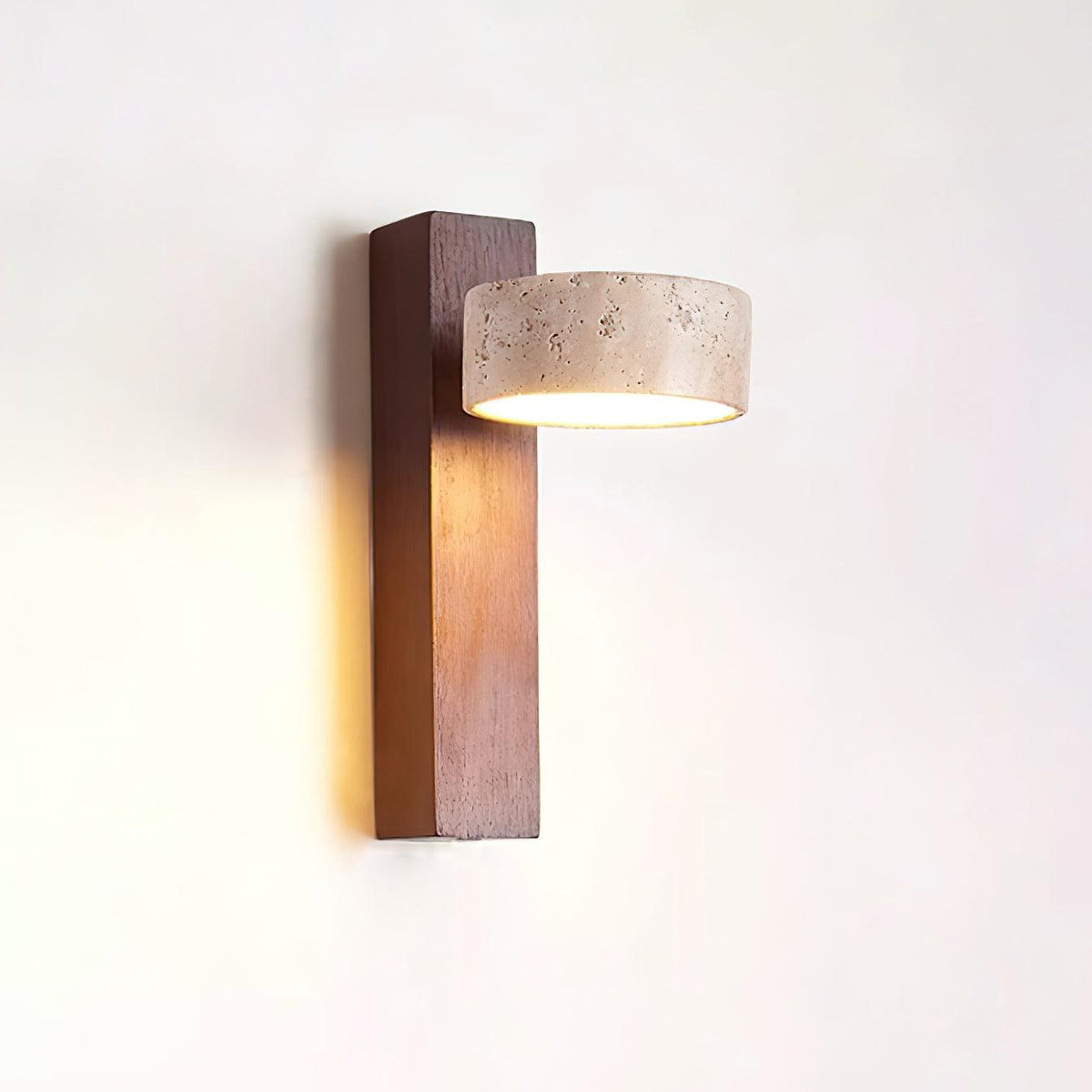 Minimalist Stone and Wood Wall Lamp - view 15 | Liootrlamp