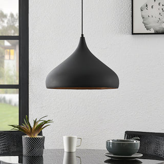 Modern Black and Gold Teardrop Pendant Lamp