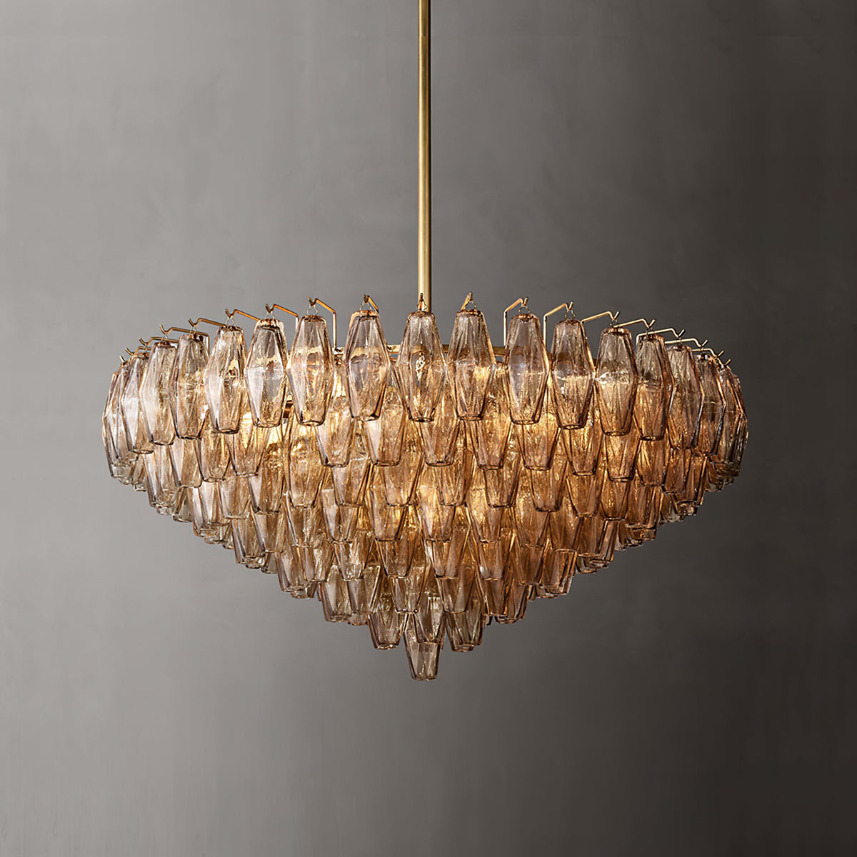 Amber Murano Glass Round Chandelier