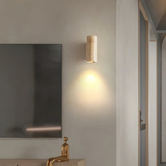 Travertine Cylinder Wall Lamp