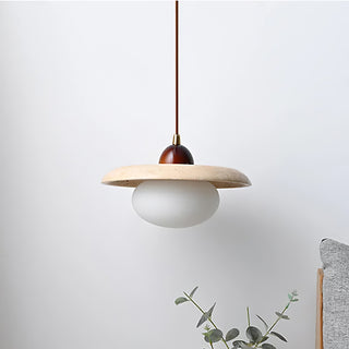 Wabi-Sabi Travertine Bedside Pendant Lamp