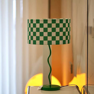 Green Grid Modern Table Lamp