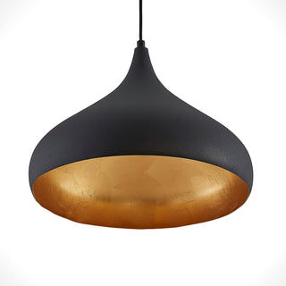 Modern Black and Gold Teardrop Pendant Lamp