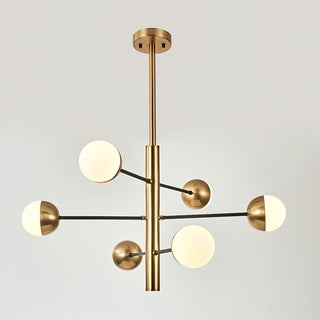 10-Globe Modern Brass Chandelier