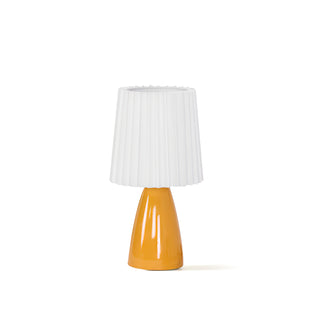 Amber Glow Pleated Shade Table Lamp