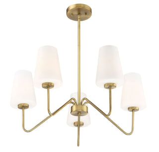 Simple brass five-head chandelier