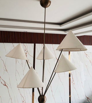 5-Arm Fabric Cone Chandelier