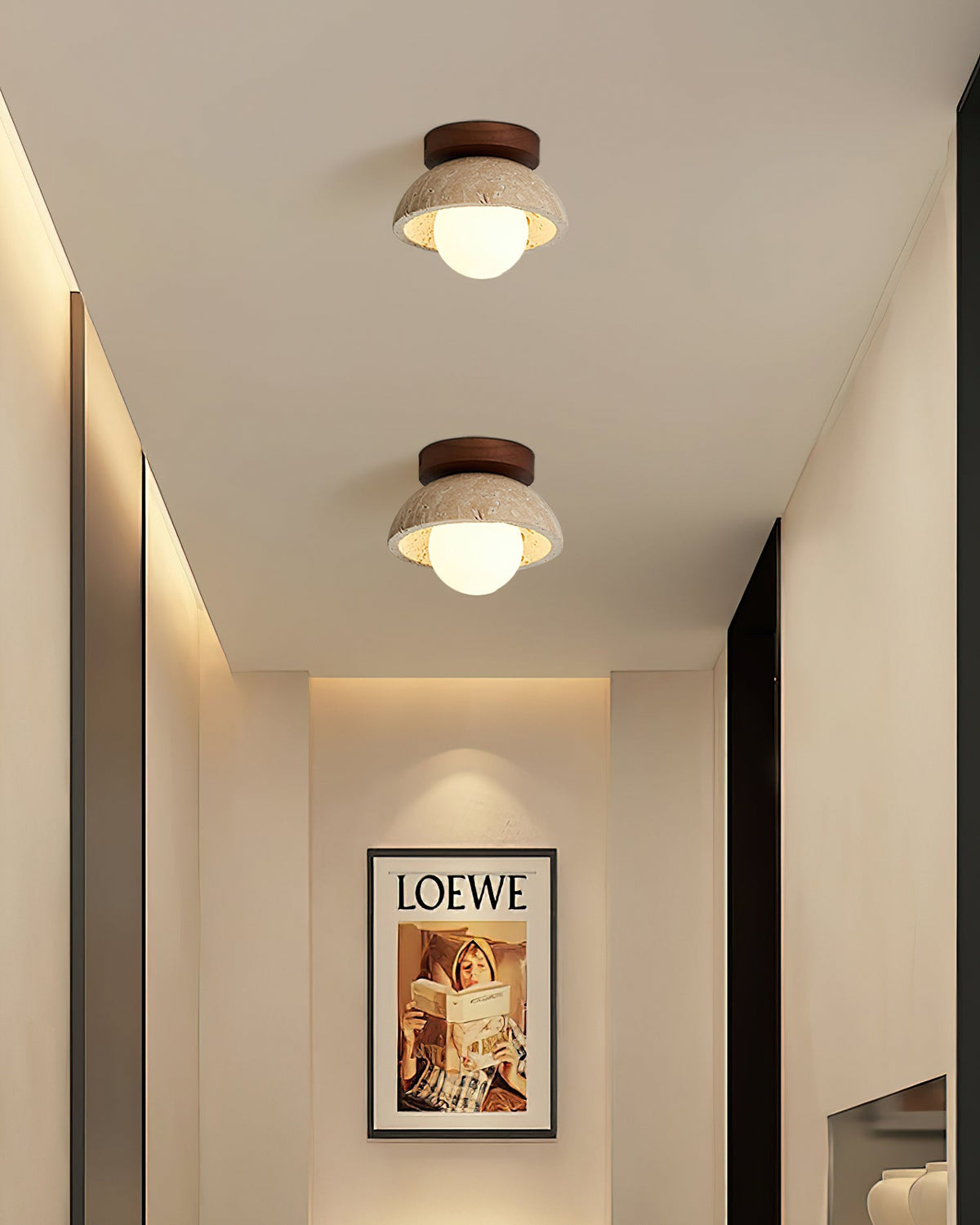 Piedra wood ceiling lamp - view 3 | Liootrlamp