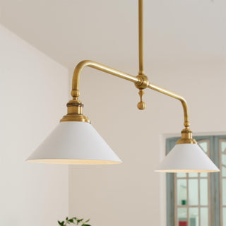 Vintage brass double chandelier