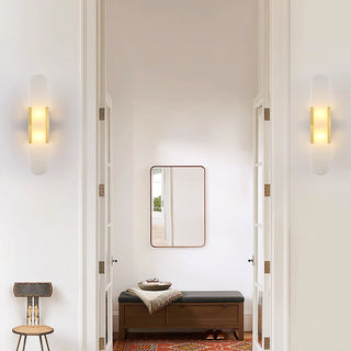 Modern Vertical Alabaster Wall Sconce