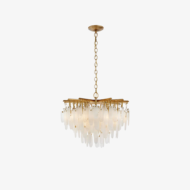 White Ceramic Leaf Waterfall Chandelier