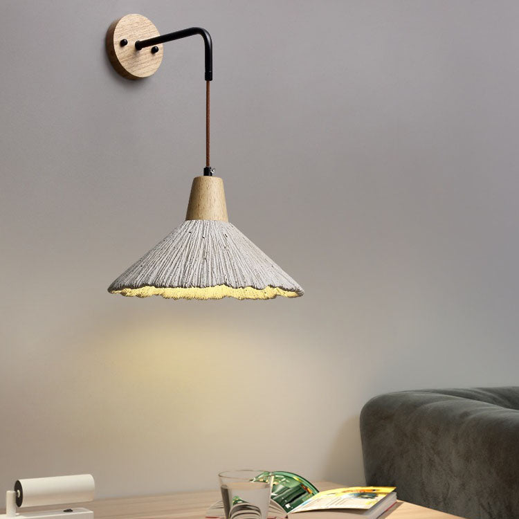 Vintage Textured Wood Wall Lamp - view 3 | Liootrlamp