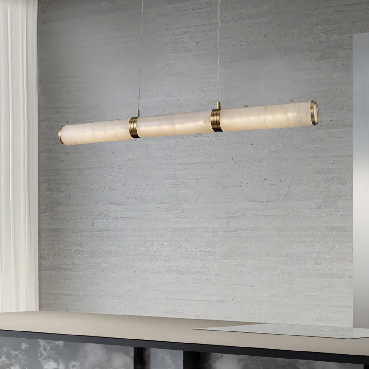 Alabaster Column Linear Chandelier - view 11 | Liootrlamp