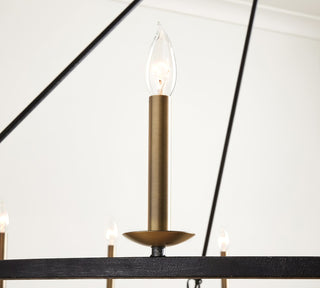 Black Round Farmhouse Candle Chandelier