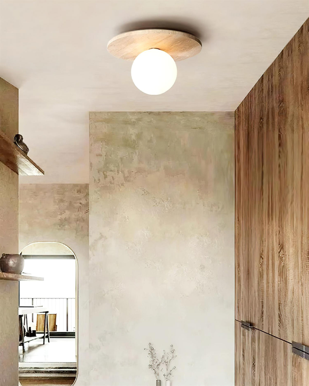 Minimalist Stone Disc Ceiling Light - view 7 | Liootrlamp