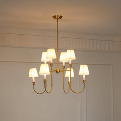 Vendome Gold Fabric Shade Chandelier