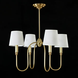 Classic 4-Light Brass Chandelier with Shades