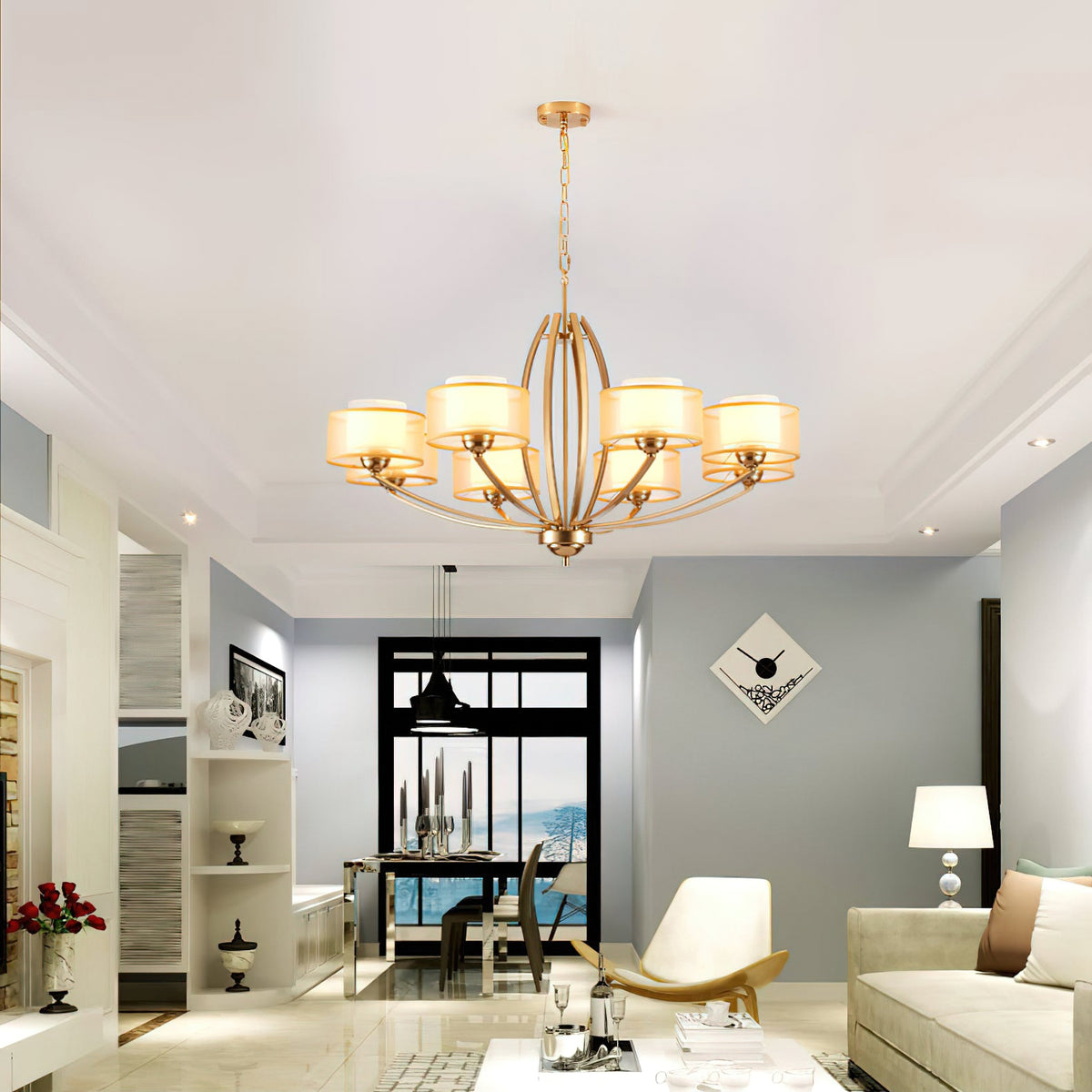 Stiffel 6-head Chandelier