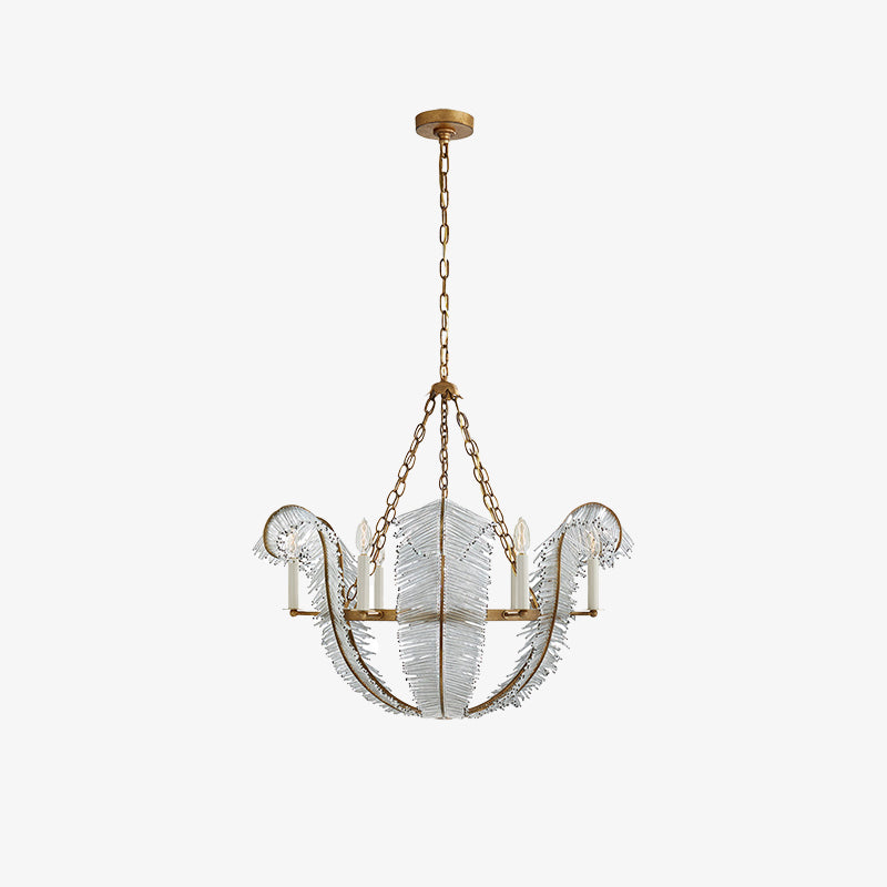 French Country Scroll Arm Candle Chandelier