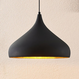 Modern Black and Gold Teardrop Pendant Lamp