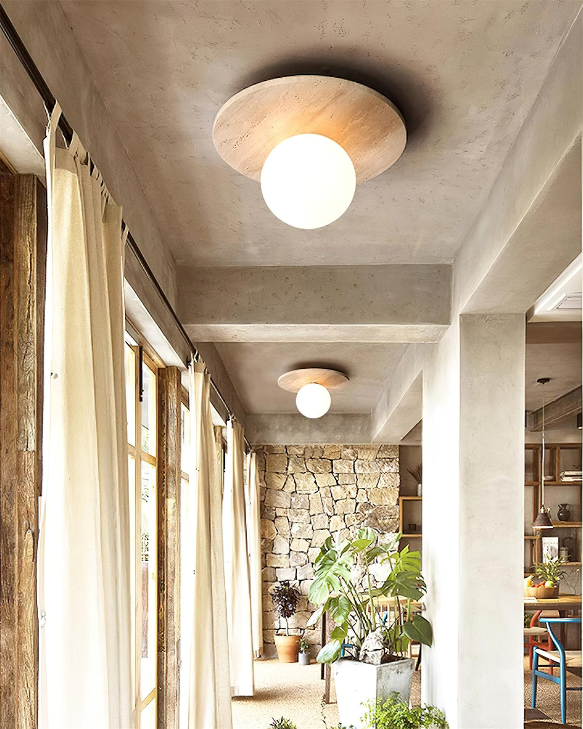 Minimalist Stone Disc Ceiling Light - view 8 | Liootrlamp