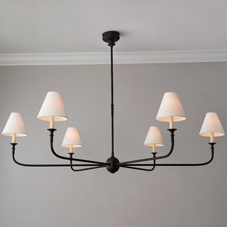 6-Arm Black Metal Chandelier