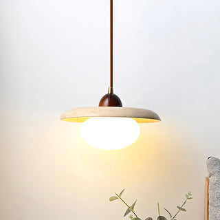 Wabi-Sabi Travertine Bedside Pendant Lamp