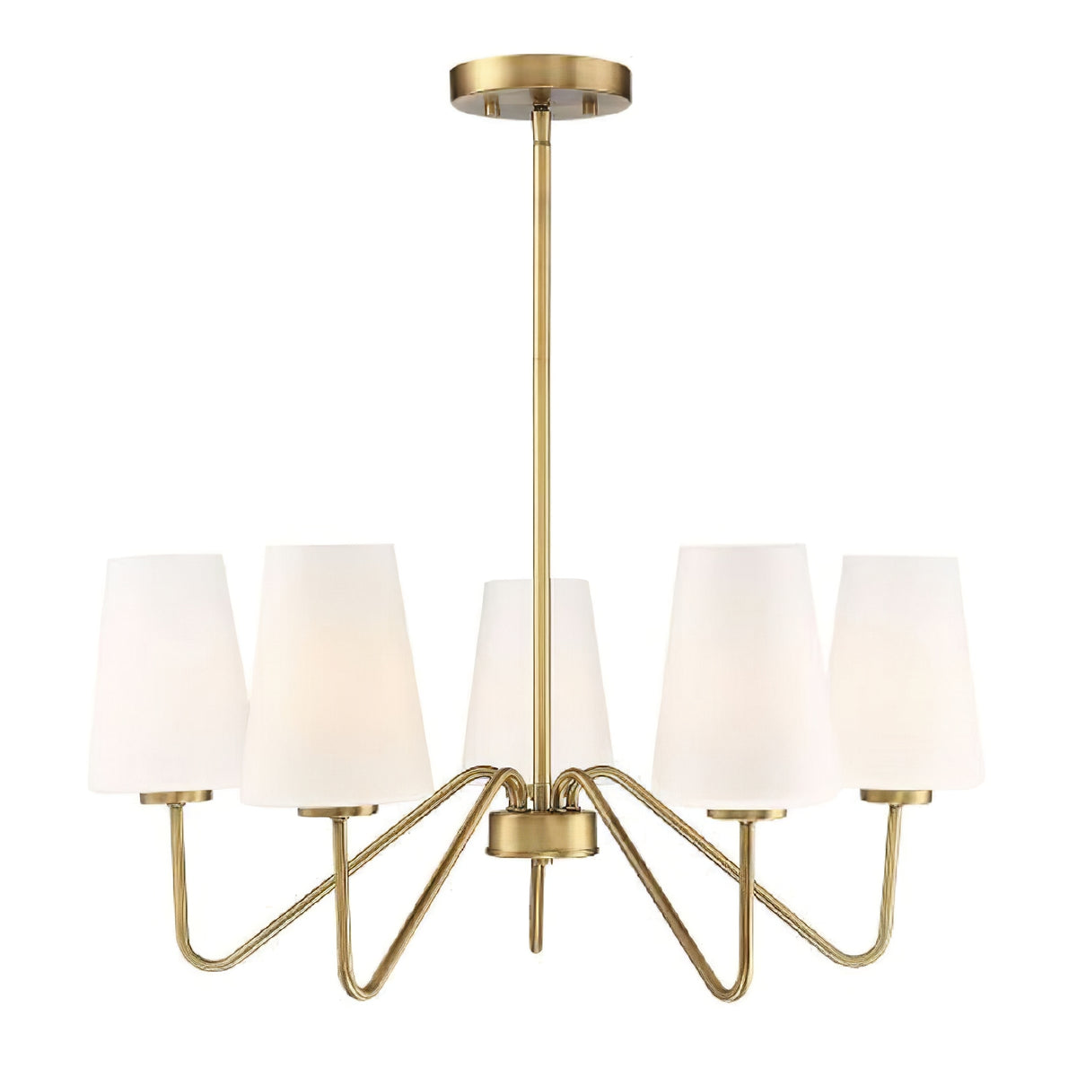 Simple brass five-head chandelier
