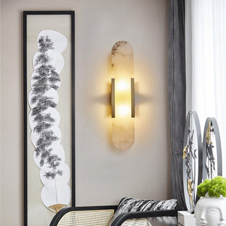 Modern Vertical Alabaster Wall Sconce