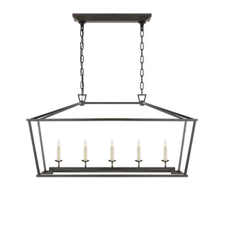 Gold Rectangular Lantern Linear Chandelier