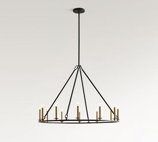 Black Round Farmhouse Candle Chandelier