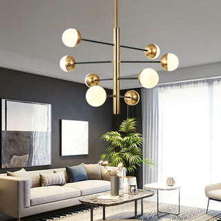 10-Globe Modern Brass Chandelier