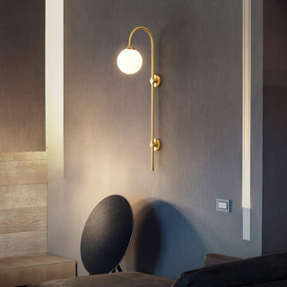 Brass Globe Arm Wall Sconce