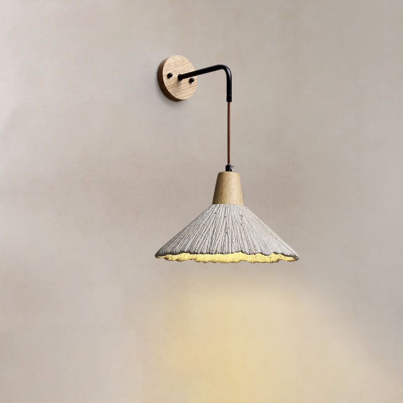 Vintage Textured Wood Wall Lamp