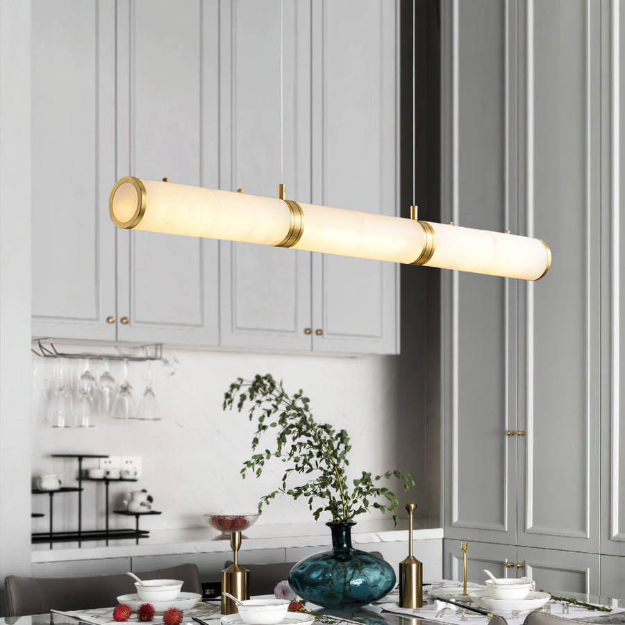 Alabaster Column Linear Chandelier