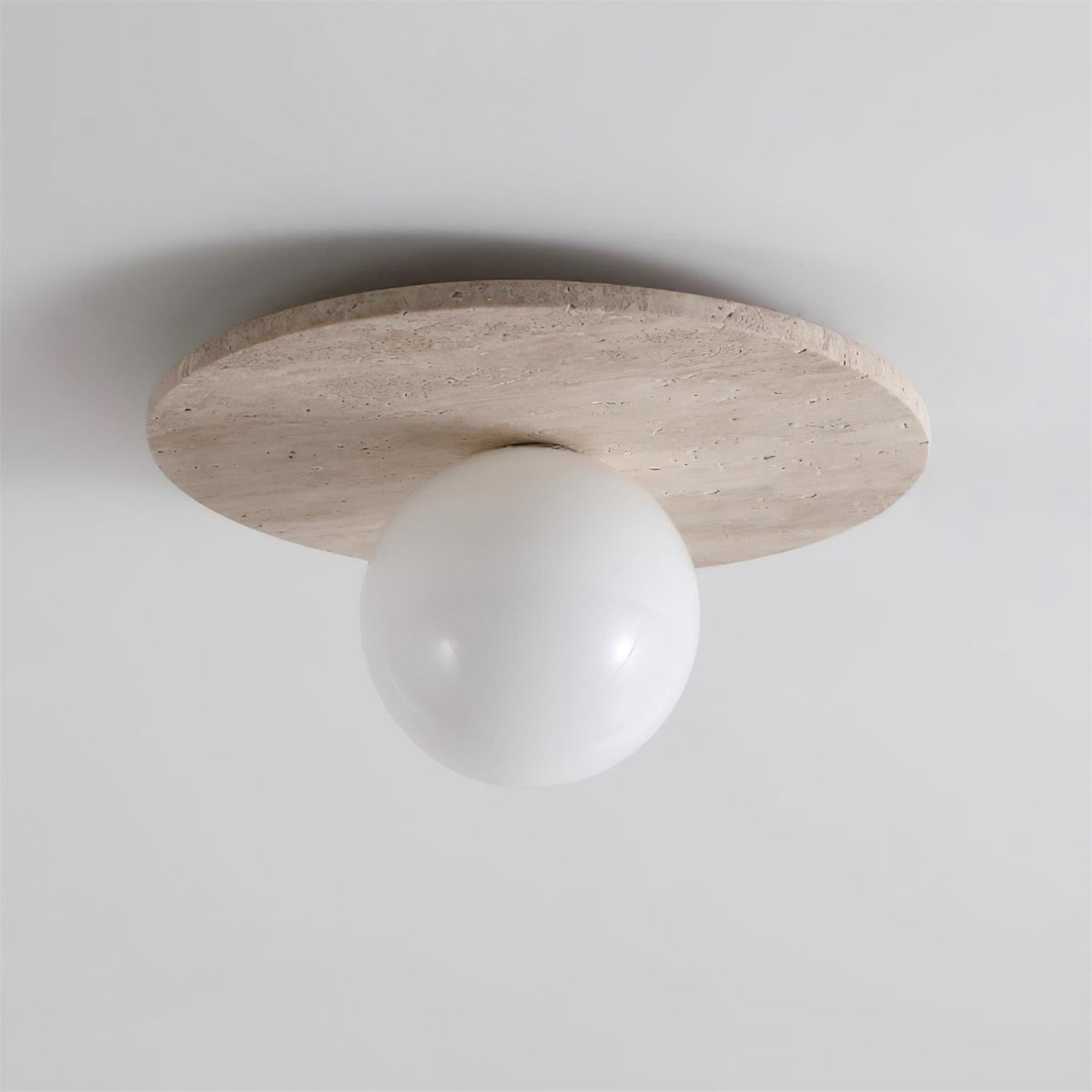 Minimalist Stone Disc Ceiling Light - view 12 | Liootrlamp