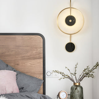 Art Deco Black & White Alabaster Wall Lamp