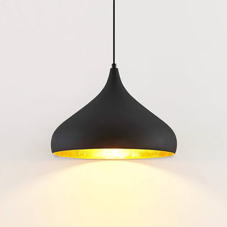 Modern Black and Gold Teardrop Pendant Lamp