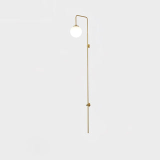 Brass Globe Arm Wall Sconce