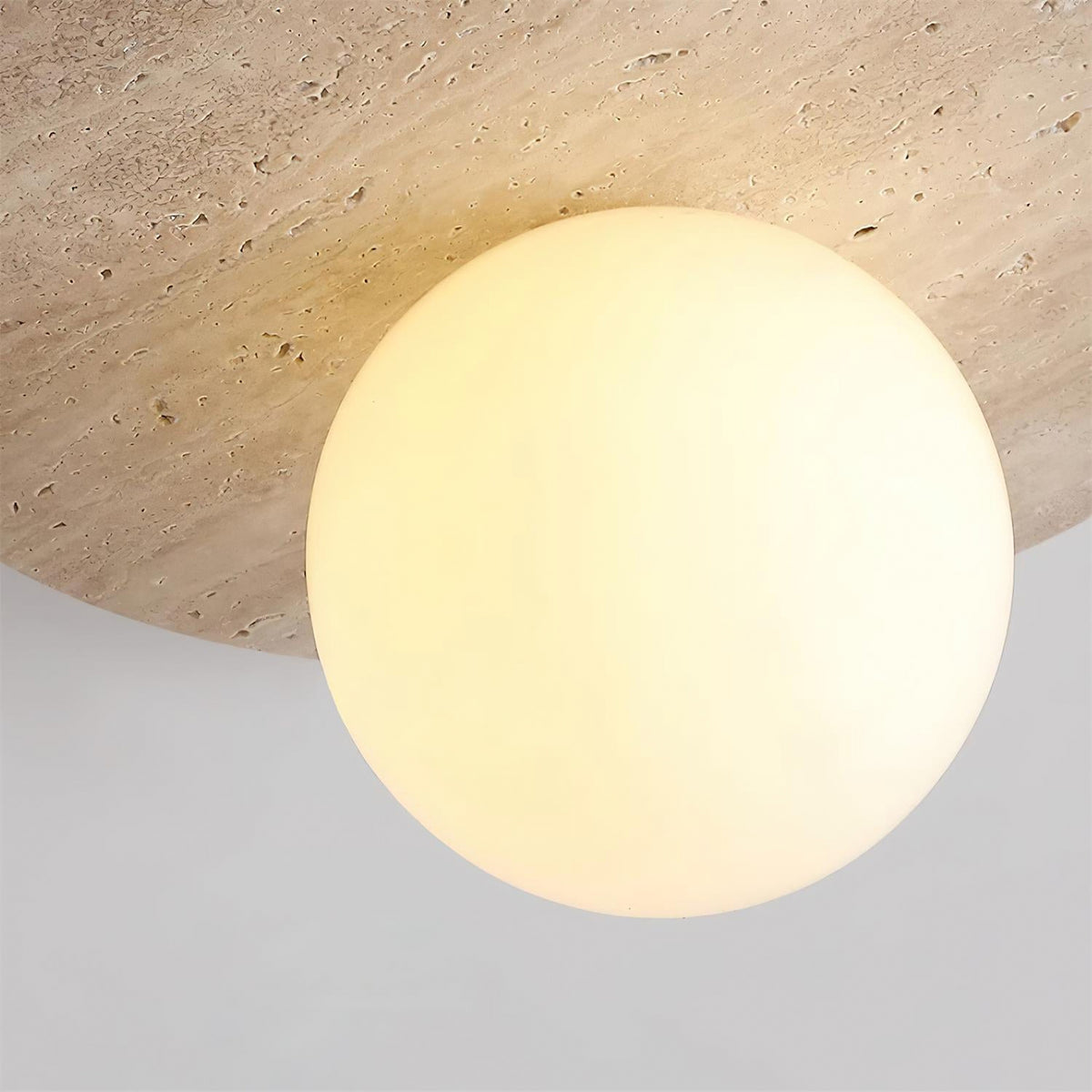 Minimalist Stone Disc Ceiling Light - view 13 | Liootrlamp