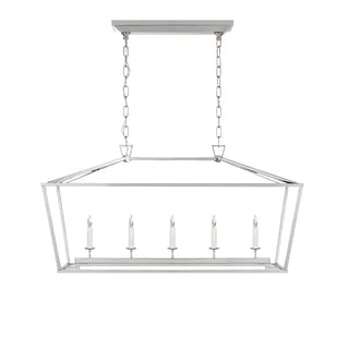 Gold Rectangular Lantern Linear Chandelier