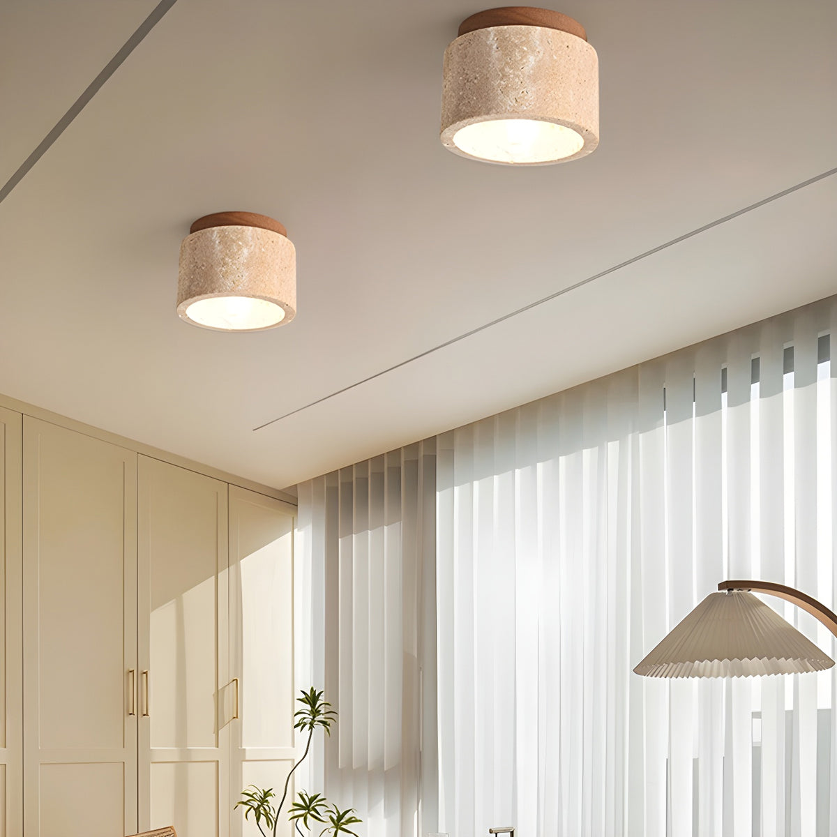 Minimalist Rustic Stone Ceiling Light - view 5 | Liootrlamp