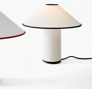 Red Trim Cone Shade Table Lamp