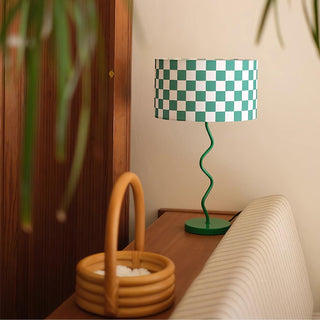 Green Grid Modern Table Lamp